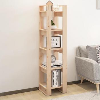 Estantería divisor de espacios de madera maciza de pino 41x35x160 cm, disponible en Natural, Blanco y Gris, ideal para oficina, estudio, sala de estar y dormitorio