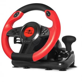 Volante Spirit of Gamer Pro 1 para PC - Volante de carreras con retroalimentación de fuerza, diseño ergonómico, pedales ajustables, compatibilidad con múltiples juegos de simulación y conexión USB