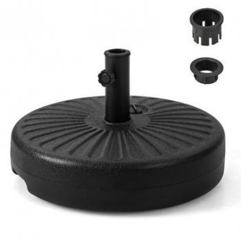 20-inch Fillable Round Patio Umbrella Base - Max. 35 kg - Black