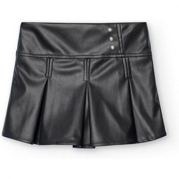 Falda pantalón de niña efecto piel Boboli