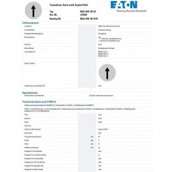 EATON M22-XDL-W-X7 Placa Frontales para Pulsadores Luminosos, Rasante, Blancas, Grabada, 0.3cm x 2.4cm x 2.4cm, Caja de 10