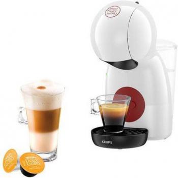 Krups Dolce Gusto Piccolo XS YY5218FD - Cafetera de Cápsulas - Blanco y Rojo/Negro - Ecodepósito de Agua Extraíble - 15 Bar