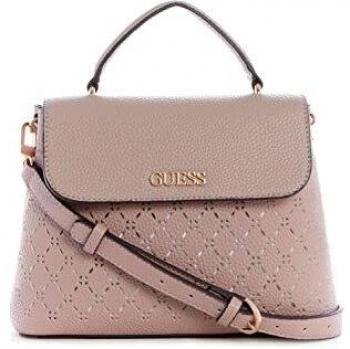 Guess Amara Top Handle Flap Bag Biscuit