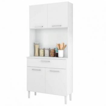 Armario de Cocina Aparador Miroytengo 4 Puertas Melamina Blanco 80x180 CM
