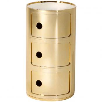 Kartell Componibili 3 Metallic - Cajonera oro/brillante