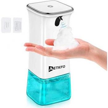 AETKFO Dispensador de Jabón Automático, Dosificador Cocina Dispensador Jabón Espuma Sensor Sin Contacto Infrarrojos Sensor de Movimiento Dosificador Jabon para Baño, Cocina, Oficina, Hotel, 280ml