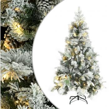 Árbol de Navidad con Nieve Flocada LED Conos PVC y PE, Dimensiones 150 x 80 cm, 195 x 95 cm, 225 x 110 cm