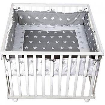 Roba-Kids 202300WEV190 - Parque cuadrado de madera lacado en blanco con protector.