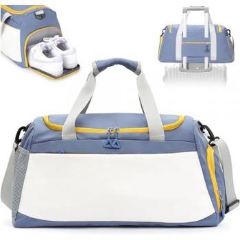 Bolsa de Viaje Equipaje de Mano 35L Azul Impermeable con Compartimento para Zapatos