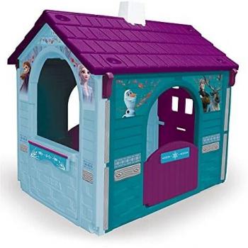 INJUSA - Casa de Juguete Frozen Color Azul Recomendada a Niños +3 Años con 2 Puertas de Acceso con Buzón y Pestillo y 2 Ventanas
