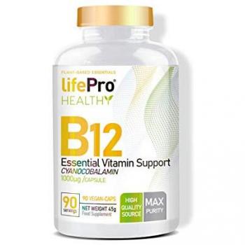 Vitamina B12 Vegana 1000 mcg - 90 Cápsulas para Aumentar Energía y Favorecer el Sistema Nervioso
