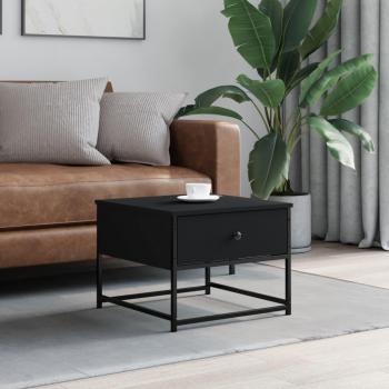vidaXL Black Coffee Table 51x51x40 cm Engineered Wood
