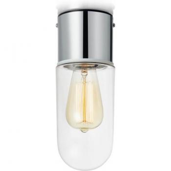 Plafón baño cromado ZEN 1 bombilla, Lámpara de techo para baño 1 luz Cromo IP44, E27