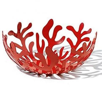 Alessi ESI01 21 R - Frutero de acero, color rojo, Ø21cm