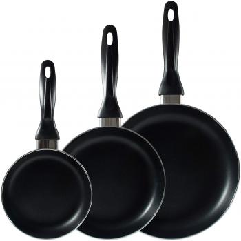 San Ignacio Q2374 Set de Sartenes, Aluminio, Negro