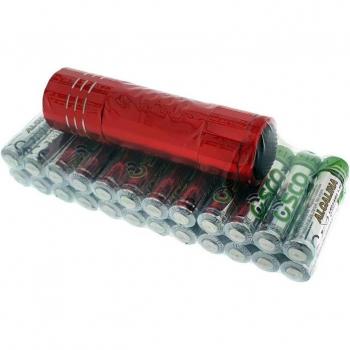 Osca - Pack de 24 pilas alcalinas AAA/LR03/AM4 con linterna