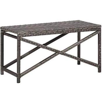 vidaXL Garden Bench 80 cm Poly Rattan Grey