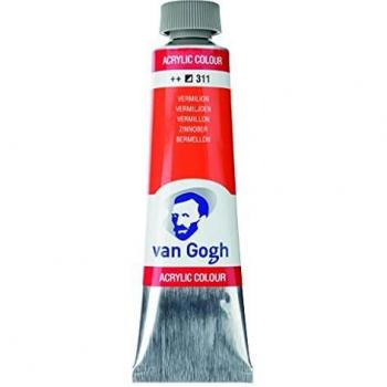 Tubo de Pintura Acrílica Fina 40 ml Color Bermellón Van Gogh