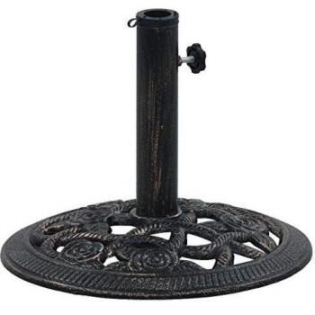 vidaXL Umbrella Base Black and Bronze 9 kg 40 cm Cast Iron