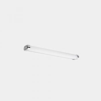 Aplique para espejo de baño Toi 1 bombilla Policarbonato, aluminio Cromo, arenado LEDS-C4 Leds C4 Toi led Medium led Baño sobre espejo Light Medium Chrome IP44 13.4W