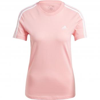 Adidas Women's Essentials Slim 3-Stripes T-Shirt - Extra Small - Semi Pink Spark