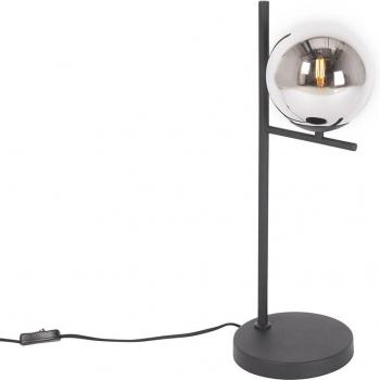 Lámpara de mesa Art Déco negra y cristal ahumado - Flore