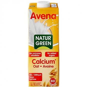 NaturGreen - Avena Calcium Bio, Bebida de Avena Ecológica, Bebida Vegetal, Ingredientes de Agricultura Ecológica, Contiene 1 L