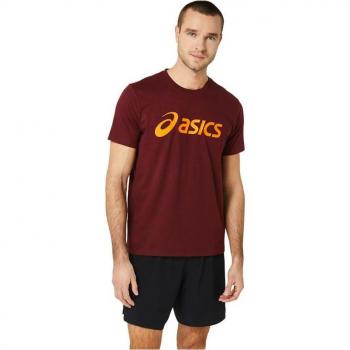 Camiseta Asics Big Logo Granate Naranja Brillante
