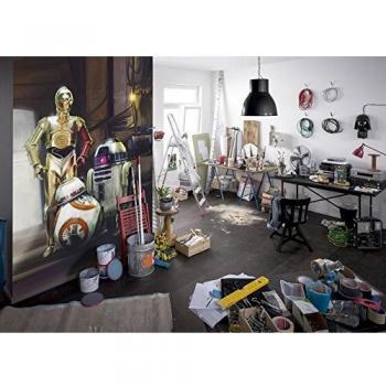 Komar Papel Pintado de Vinilo, BB-8 Star Wars Tres droides C-3PO Producto, Multicolor, 4 Piezas