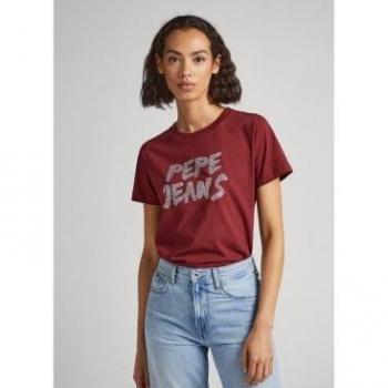 Camiseta de mujer en color granate modelo Bria de la marca Pepe Jeans