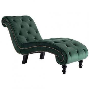 vidaXL Diván de Terciopelo Verde Mobiliario Decoración de Casa Hogar Descanso Acolchado Grueso Suave al Tacto Diseño Voluta Elegante Cómodo Ergonómico