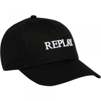 Gorra de Béisbol Replay Negra para Hombre, Talla Única con Logo Bordado
