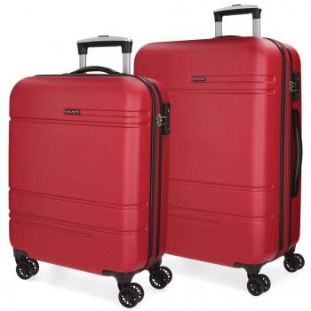 Movom Galaxy Juego de maletas Rojo 55/69 cms Rígida ABS Cierre TSA 108L 4 Ruedas Dobles Equipaje de Mano