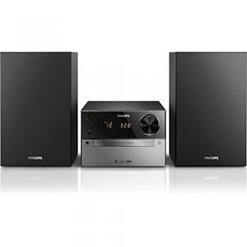 Philips - Microcadena (Microcadena de música para uso doméstico, Negro, Plata, 1 discos, Bandeja, 30 W, 10,2 cm)