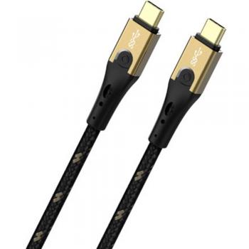 Cable USB-C Oehlbach 3.2 Gen2 (3.1 Gen2) 0.50 m Negro/Oro - Alta Velocidad 10 Gbps, Carga Rápida 40W, Flexibilidad Superior