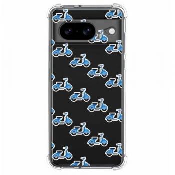 Funda Antigolpes de Silicona para Google Pixel 8 5G con Diseño de Scooter y Dibujos