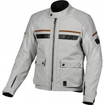 Macna Oryon Chaqueta Textil Impermeable para Motocicletas en Gris Claro (Tamaño 3XL)