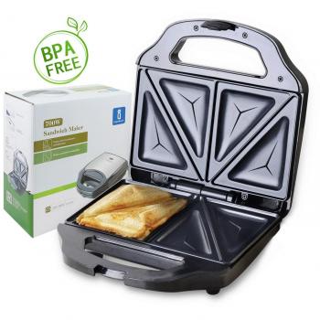 Aigostar Cieplo Steel 30CEX - Sandwichera de 700 watios en acero inoxidable. Calidad y garantía propia. Libre BPA.