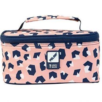 BOLSA ISOTÉRMICA PORTA ALIMENTOS PEQUEÑA CON 1 RECIPIENTE MELT ROSA 1,5L MILAN