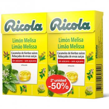 Ricola Duplo Caramelos de Limón y Melisa Sin Azúcar 50g Pack de 2