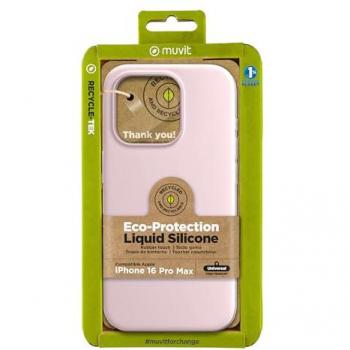 Funda Recycletek Liquid Silicone Muvit For Change Compatible con Apple iPhone 16 Pro Max Rosa