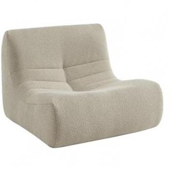Sillón Borreguito Sokol de 1 Plaza, Beige, 105x91x72 cm