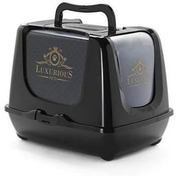 'moderna de C245 – 015 de AA Trendy 57 Luxurtious – Pets gato inodoro con techo – Negro