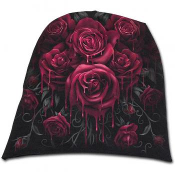 Spiral Gothic Beanie - Blood Rose - Black for Women