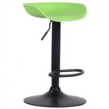 Taburete de Bar Anaheim Regulable en Altura y Giratorio con Estructura de Polipropileno Verde Claro y Marco Negro