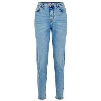 Pieces Kesia High-Waisted Mom Jeans - Light Blue Denim for Women