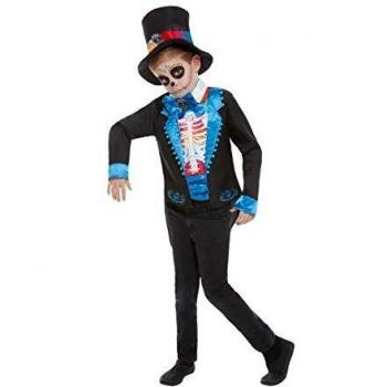 Smiffys 50792L - Disfraz de Día de los Muertos, multicolor, talla L, para niños de 10 a 12 años