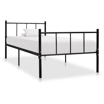 Estructura de cama de metal negro 90x200 cm