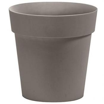 Jarrón Nicoli Arké - Jarrón Redondo Elegante para Interior y Exterior, Macetero Redondo (30 cm, Color Gris Tórtola)