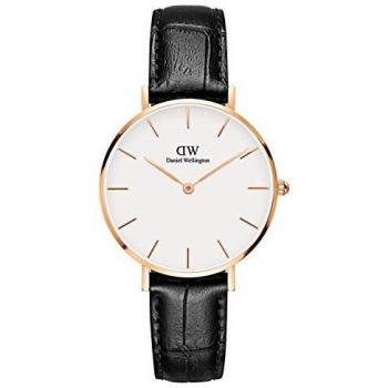 Reloj de dama en oro rosa con esfera blanca y elegante correa de cuero - Daniel Wellington Classic Petite 32mm Reading
